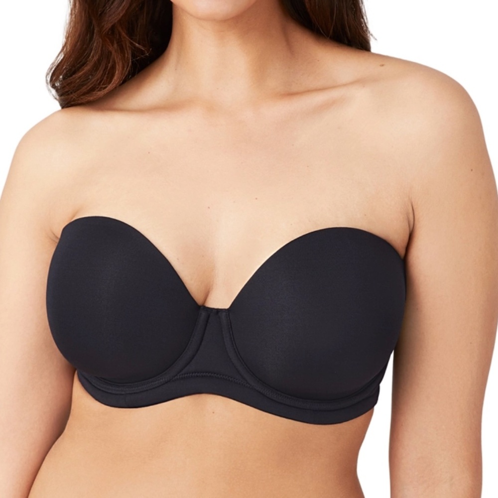 36C WACOAL Red Carpet Full Busted Strapless Underwire Bra-BLACK